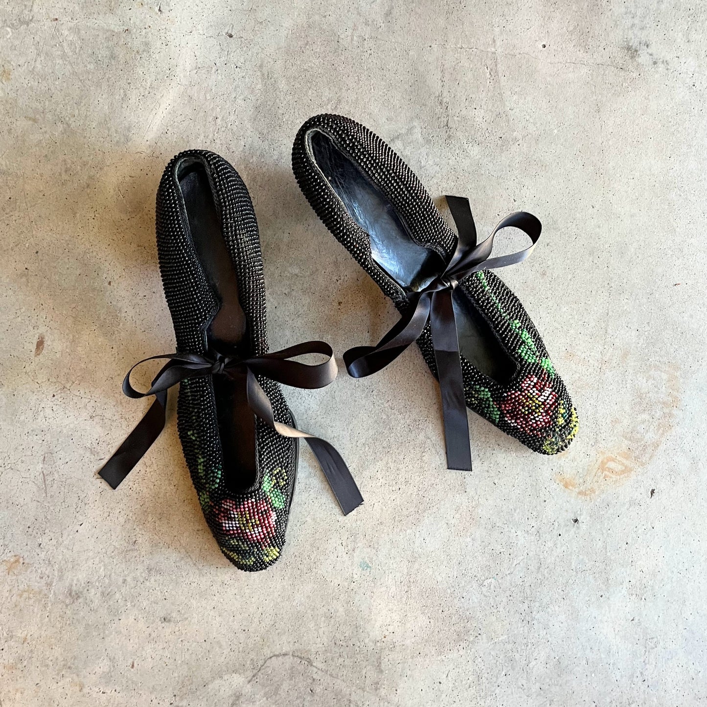 c. 1920s-1930s Beaded Shoes | Approx Sz. 8.5