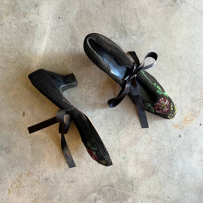 c. 1920s-1930s Beaded Shoes | Approx Sz. 8.5