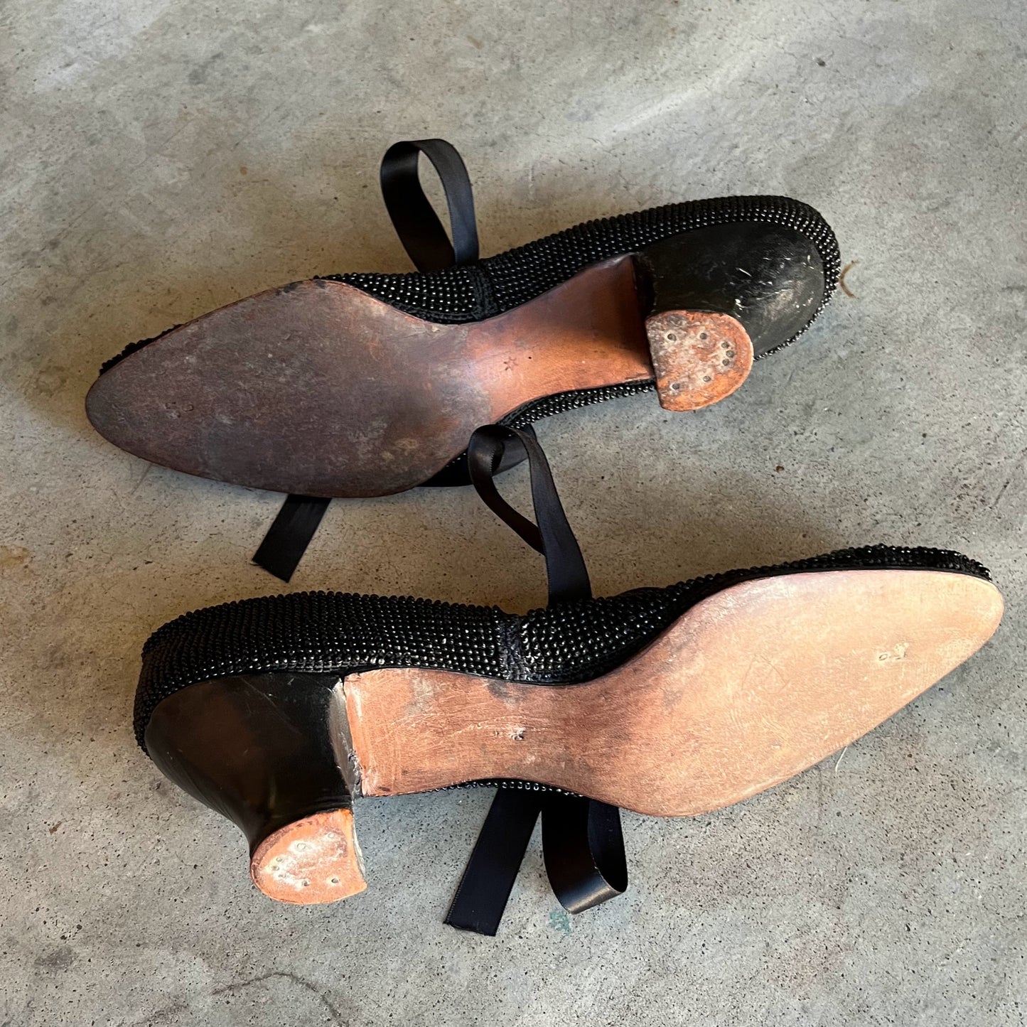 c. 1920s-1930s Beaded Shoes | Approx Sz. 8.5