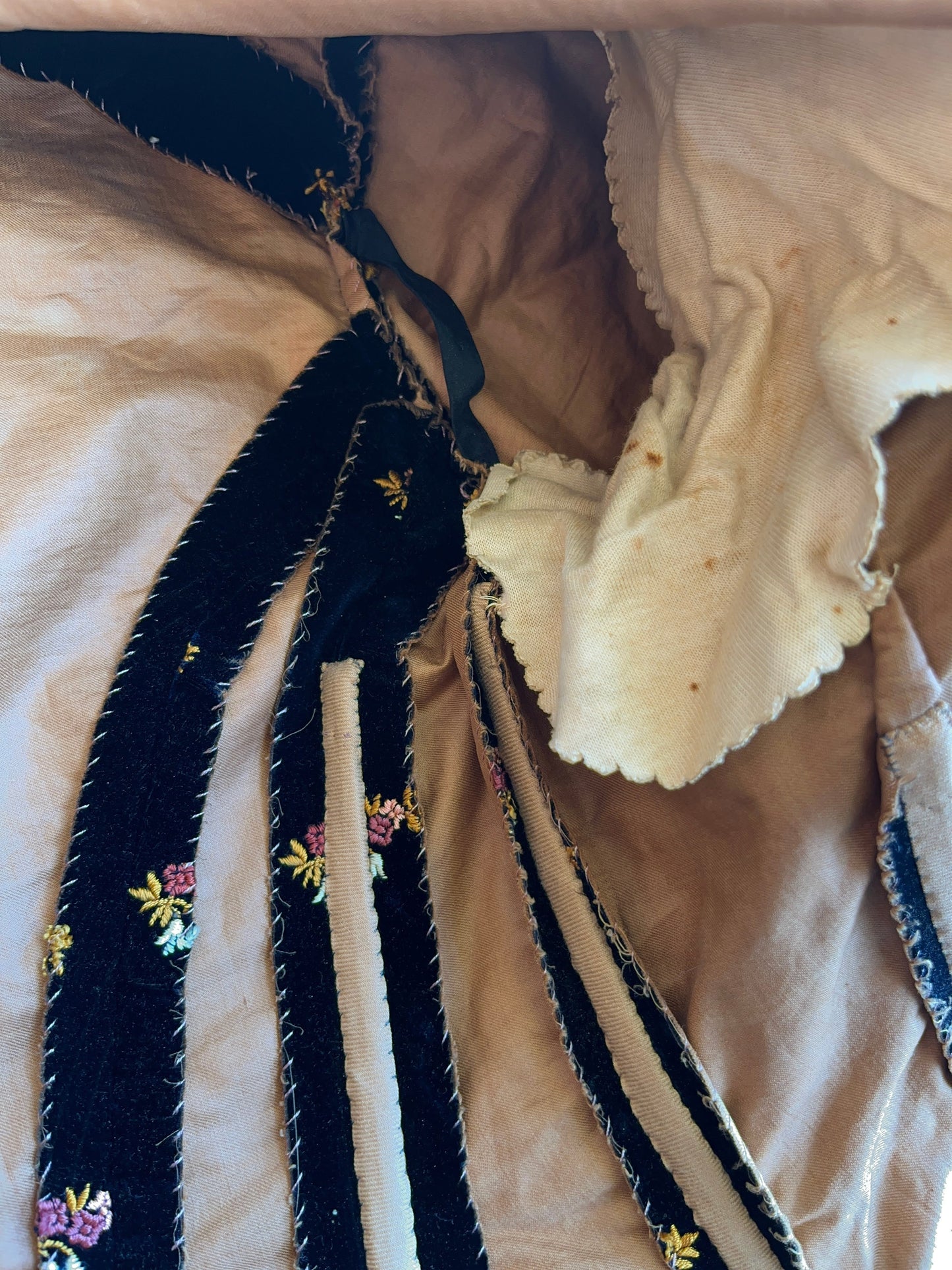 c. 1880s Velvet Embroidered Bodice