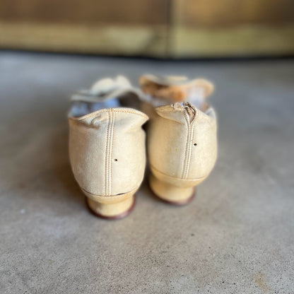 c. 1870s White Leather Slippers