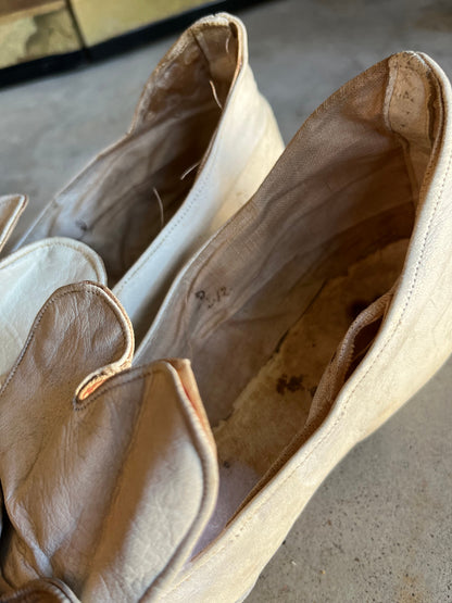 c. 1870 White Leather Slippers w/ Provenance