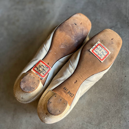 c. 1870 White Leather Slippers w/ Provenance