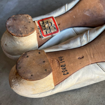 c. 1870 White Leather Slippers w/ Provenance