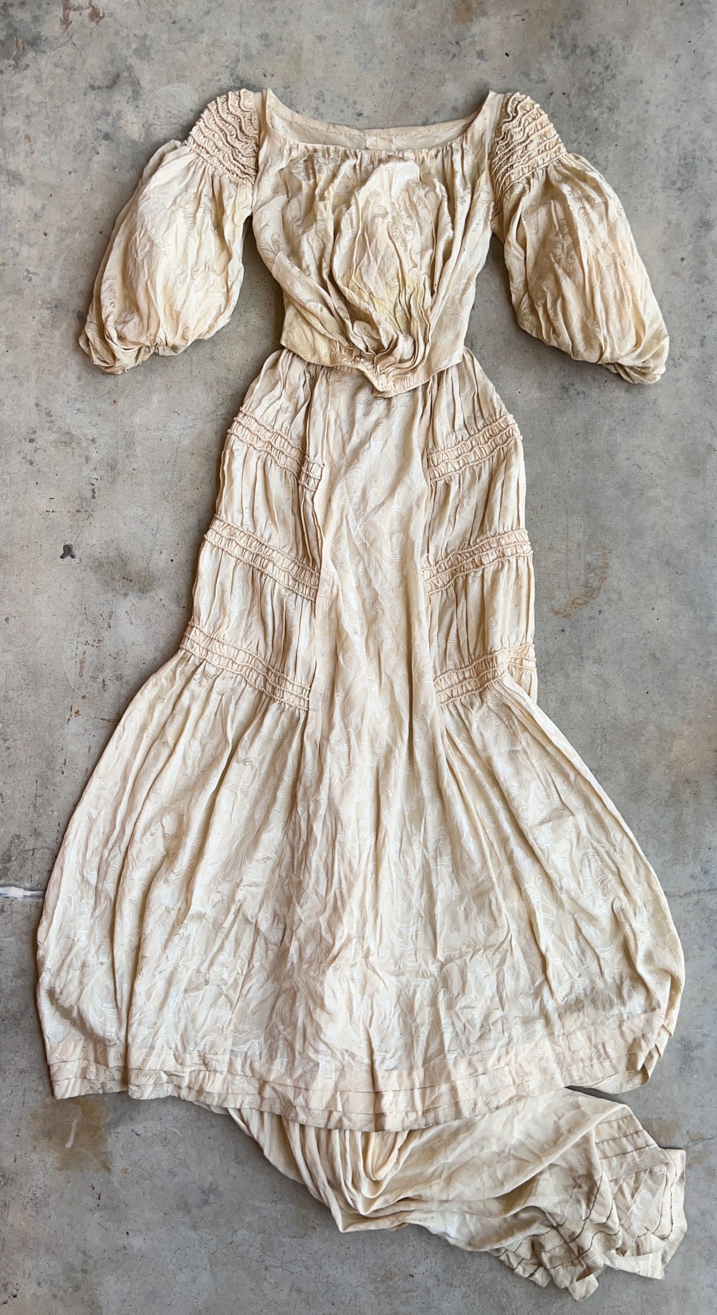 c. 1900s Cream Silk Dress