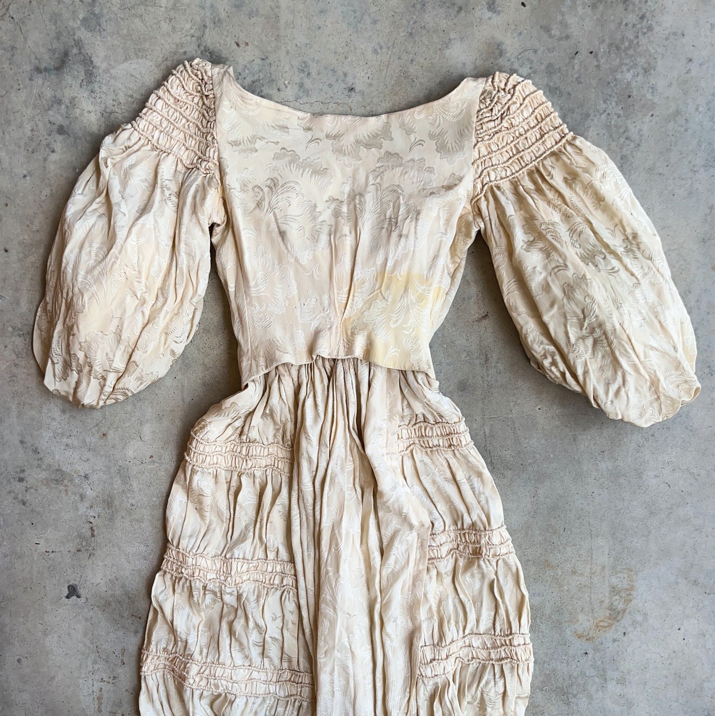 c. 1900s Cream Silk Dress