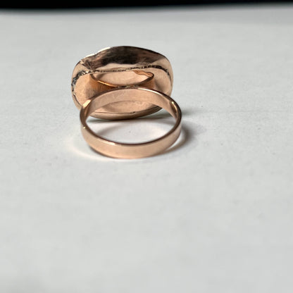 Early 19th c. Ouroboros Snake + Woven Hair Conversion Ring