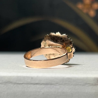 Early 19th c. Paste Stone + Woven Hair Conversion Ring
