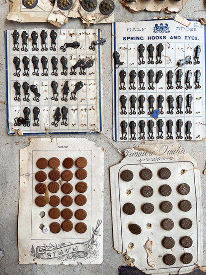 Large Lot of Antique Buttons + Notions 500+ Pcs