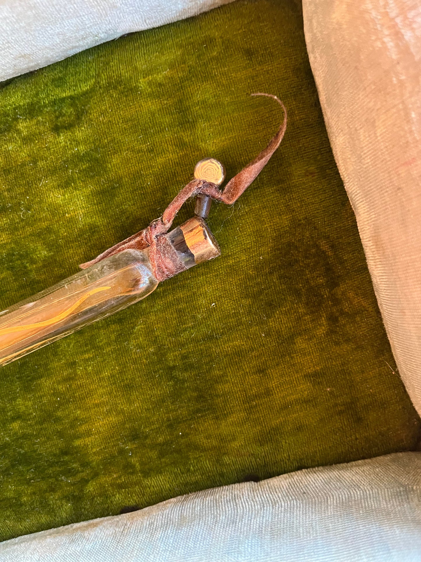 19th c. Large Glass Perfume Bottle (some remaining dried perfume)
