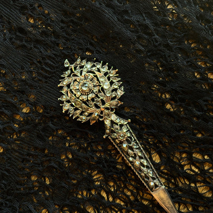 Late 19th-Early 20th c. Sterling Silver + Rose Gold Kondakoora Conversion Brooch