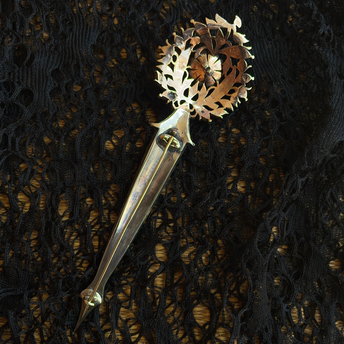 Late 19th-Early 20th c. Sterling Silver + Rose Gold Kondakoora Conversion Brooch