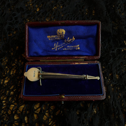 19th c. Sterling Silver Scottish Agate Dirk Brooch