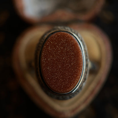 Late 19th-Early 20th c. 14k Gold Goldstone Signet Ring