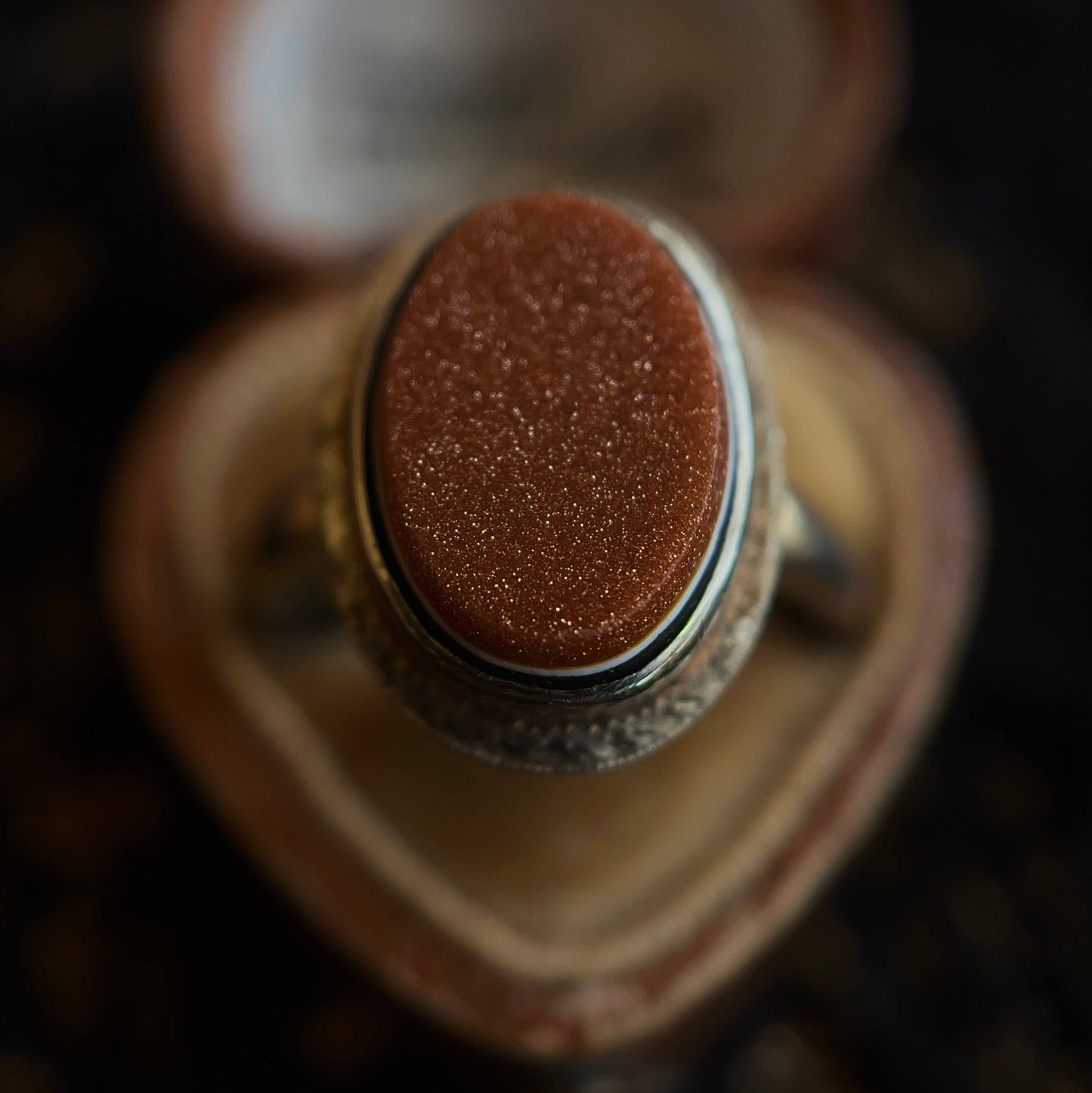 Late 19th-Early 20th c. 14k Gold Goldstone Signet Ring