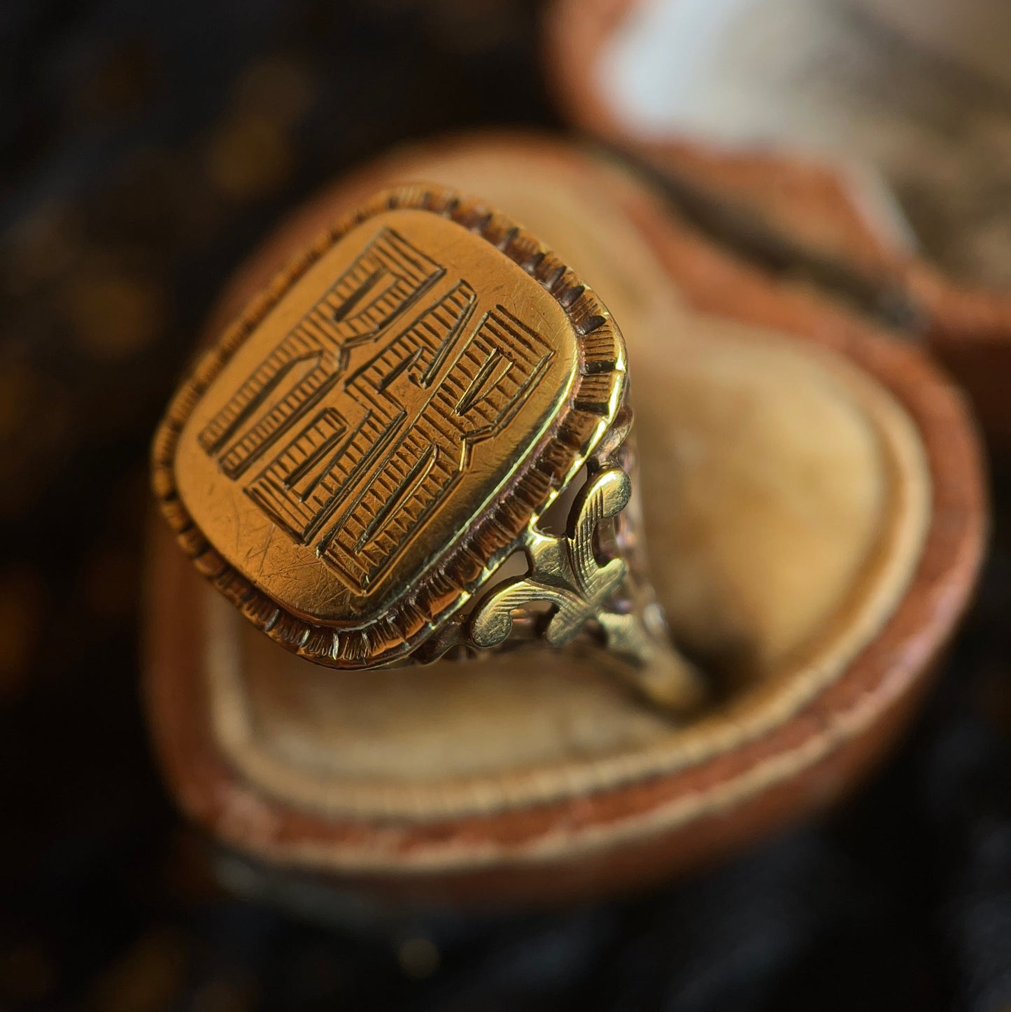 c. 1930s 14k Gold Signet Ring "RSB"