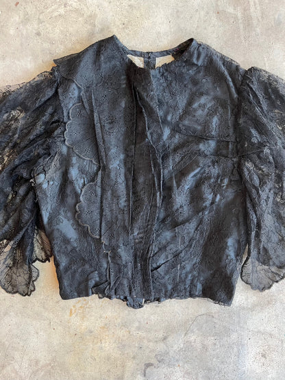 c. 1890s Black Lace Bodice
