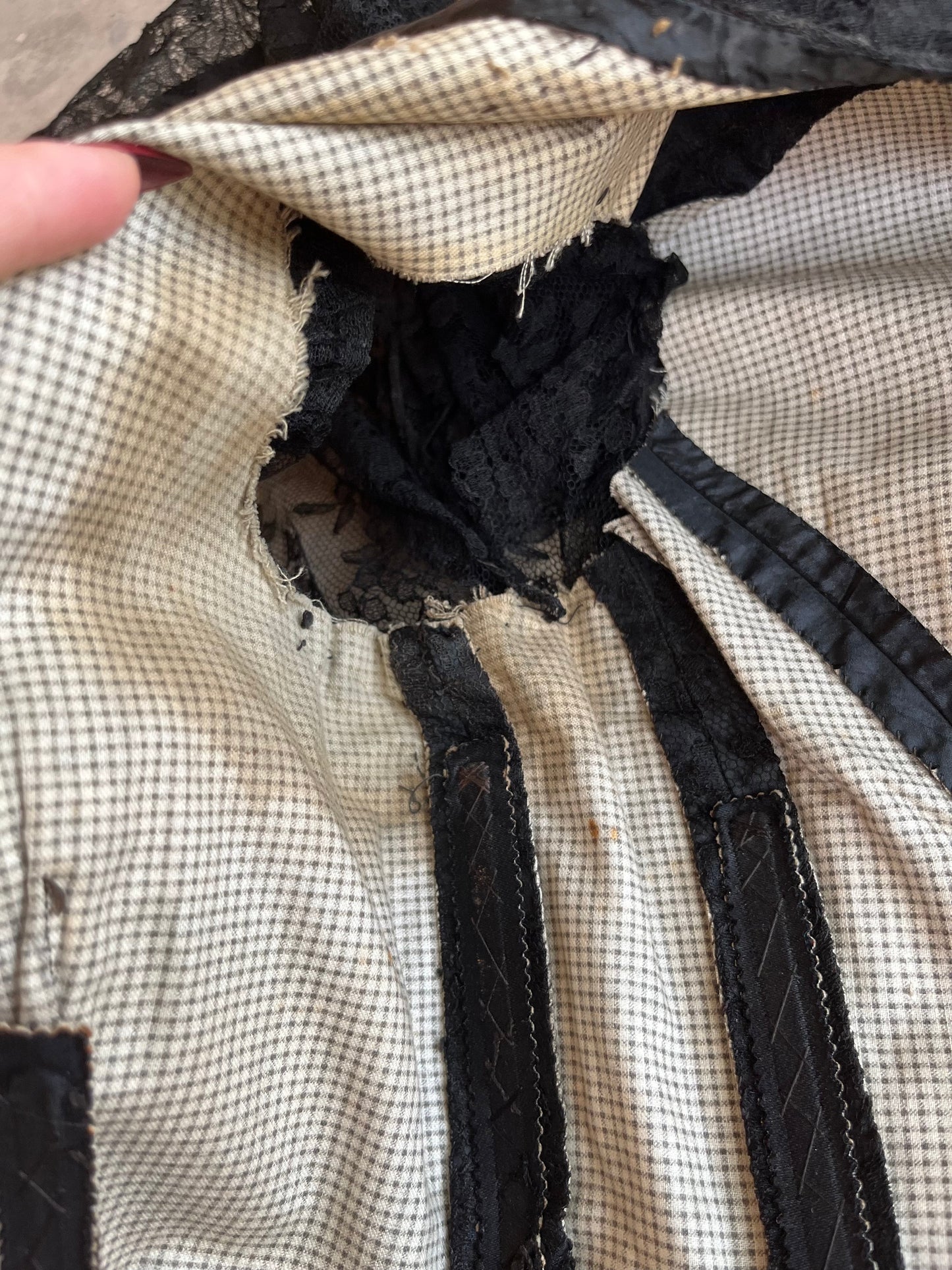 c. 1890s Black Lace Bodice