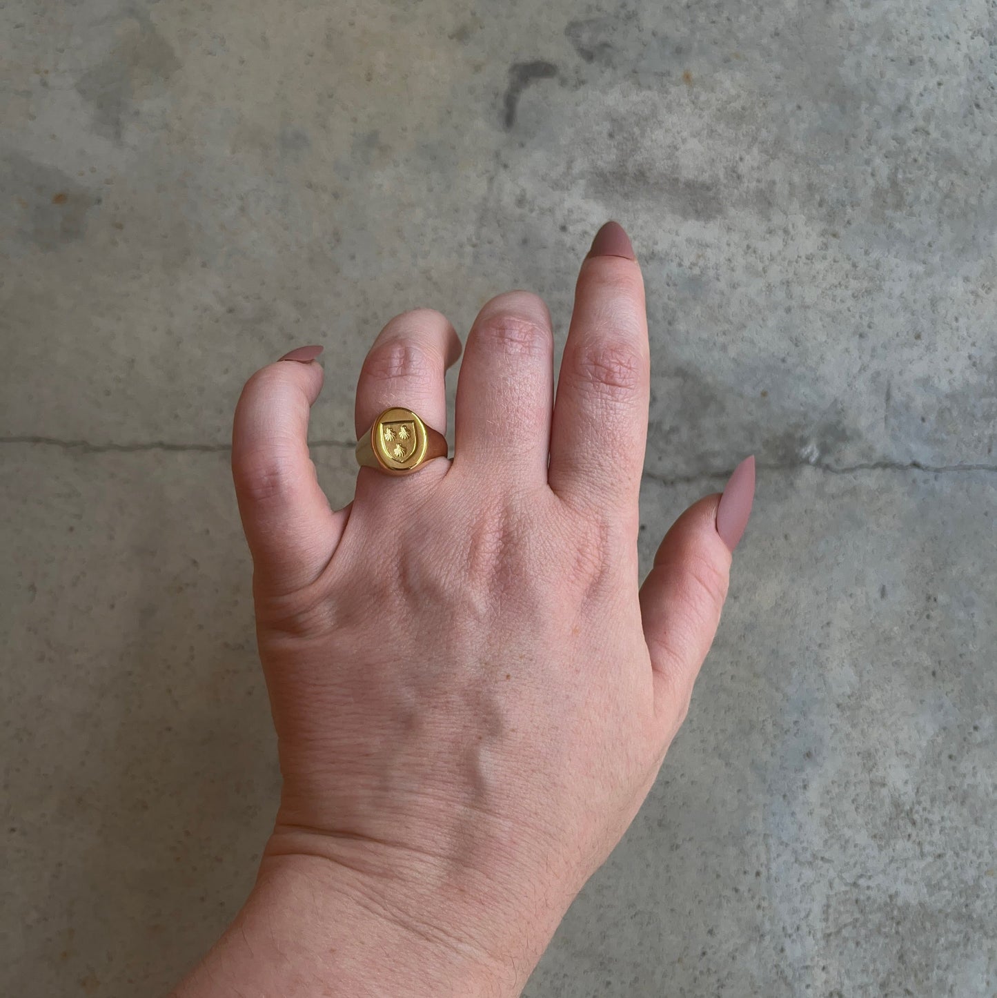 19th c. 18k Gold Earle / Earl Family Crest Signet Ring