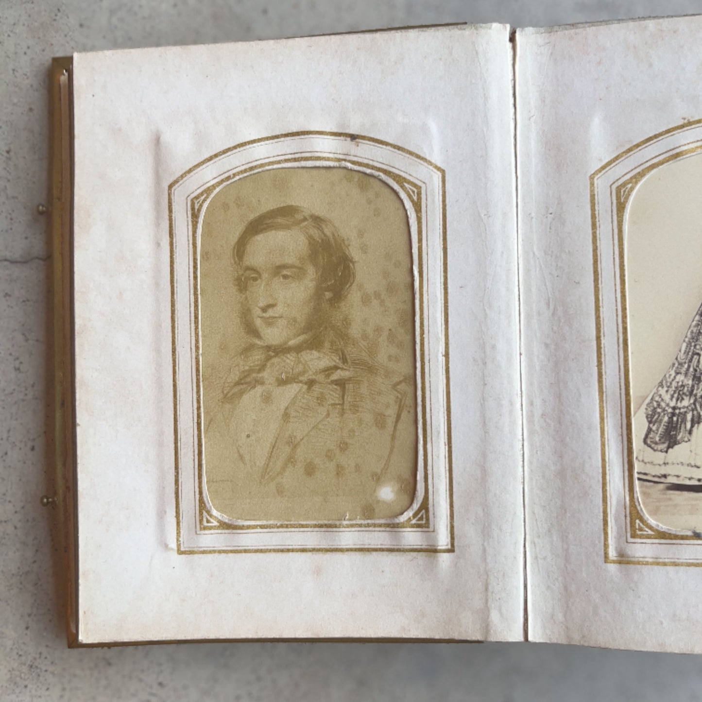 c. 1860s Leatherbound Photo Album w/ 49 Photographs