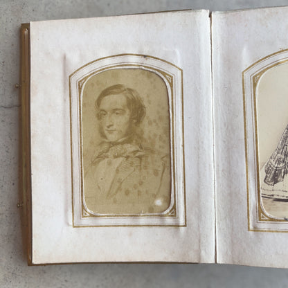c. 1860s Leatherbound Photo Album w/ 49 Photographs