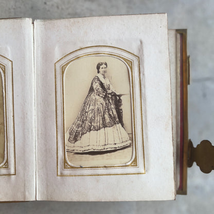 c. 1860s Leatherbound Photo Album w/ 49 Photographs