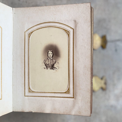 c. 1860s Leatherbound Photo Album w/ 49 Photographs