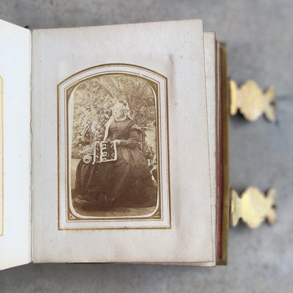 c. 1860s Leatherbound Photo Album w/ 49 Photographs