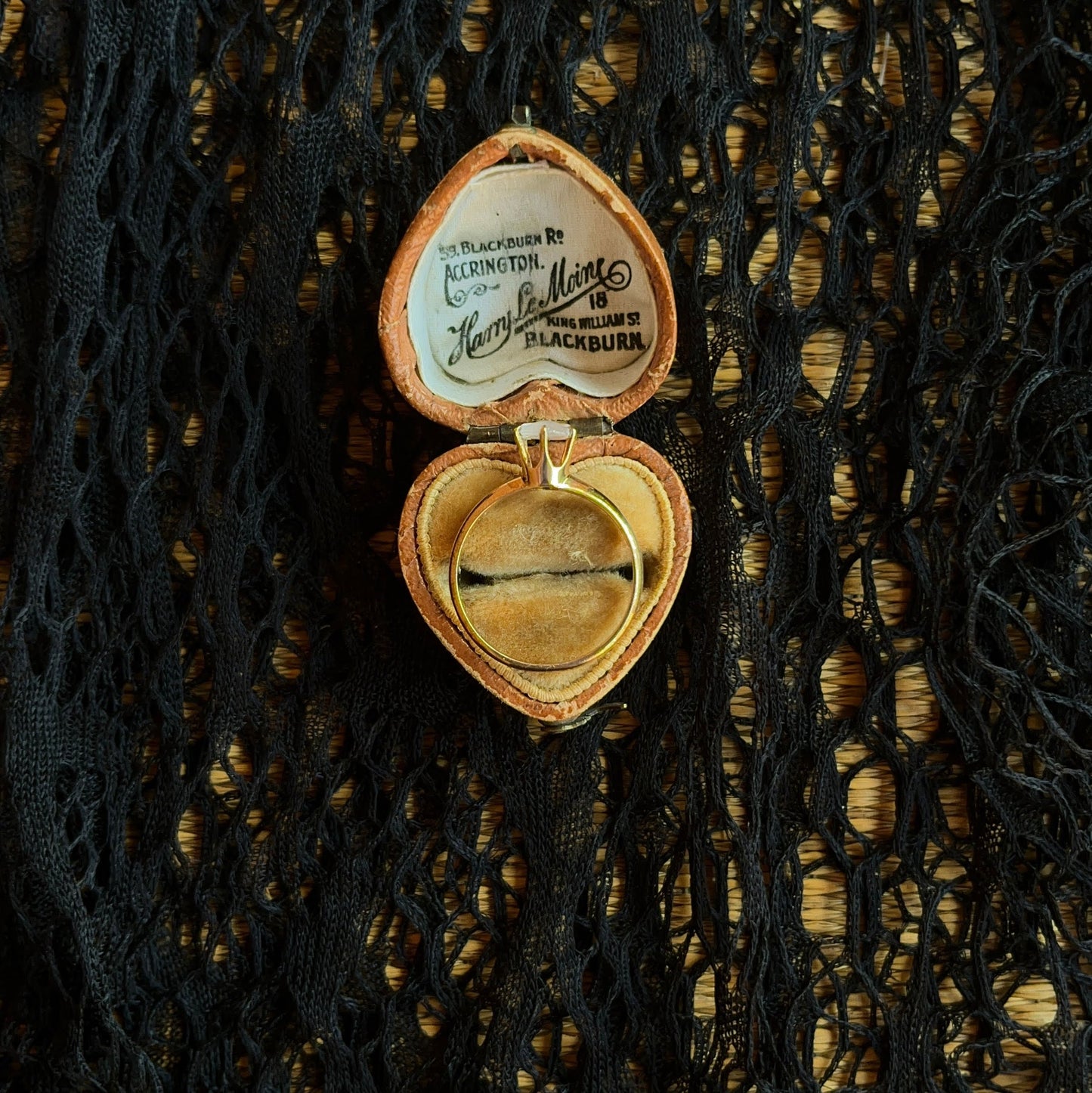 c. 1910s-1920s 9k Gold Moonstone Moon Face Ring