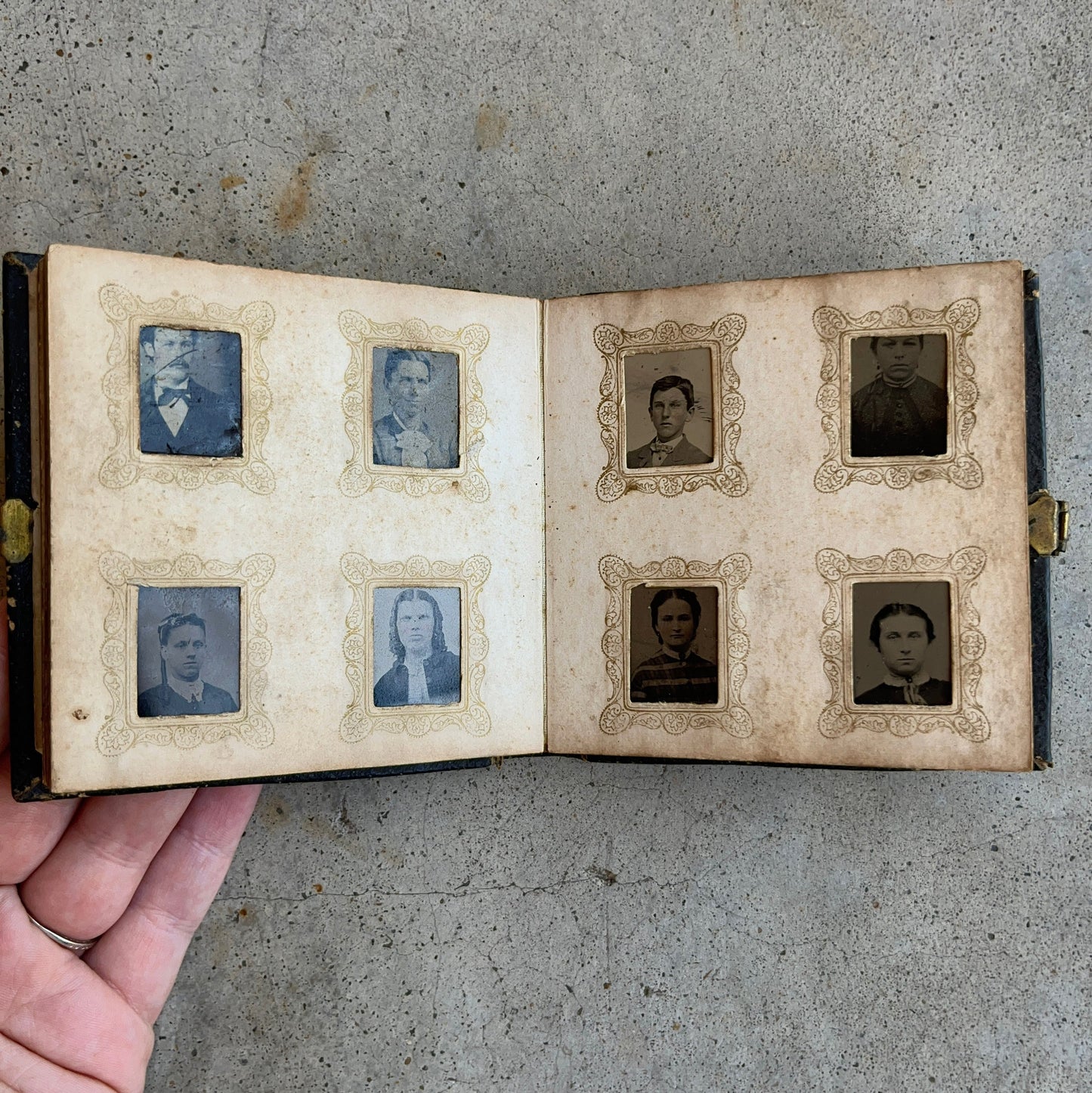 c. 1860s Miniature Gem Tintype Photo Album