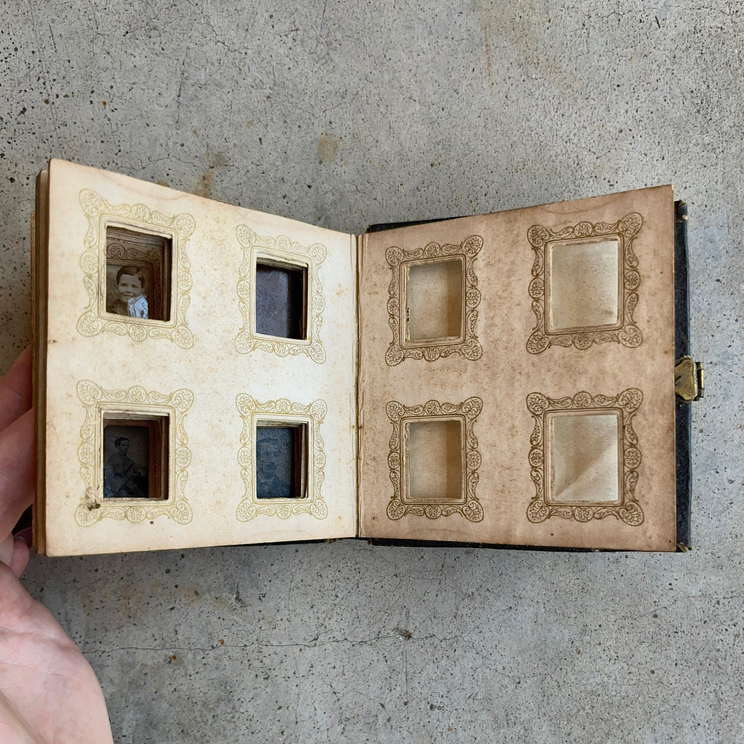 c. 1860s Miniature Gem Tintype Photo Album