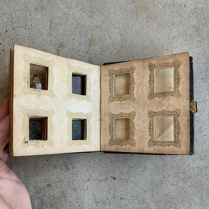 c. 1860s Miniature Gem Tintype Photo Album