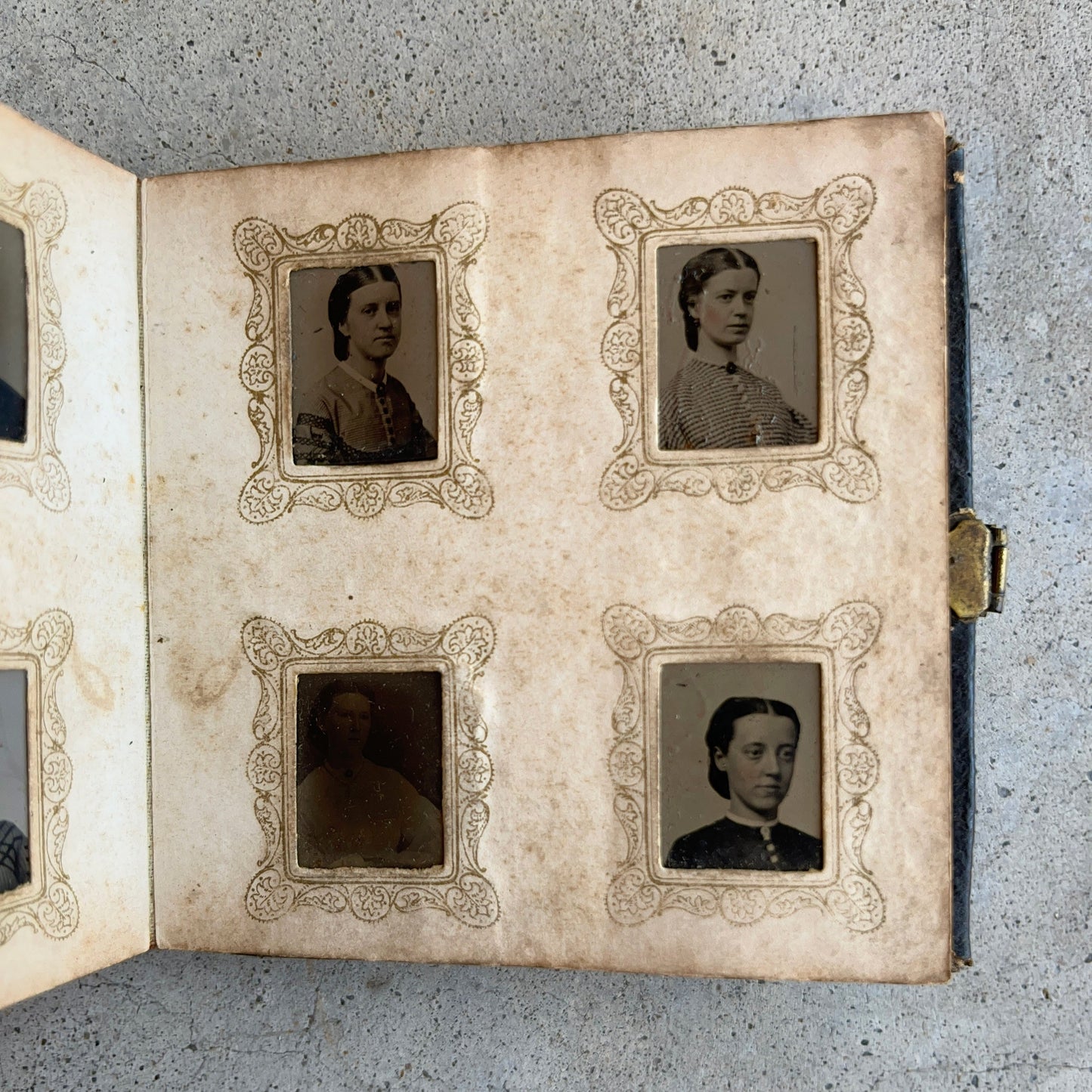 c. 1860s Miniature Gem Tintype Photo Album