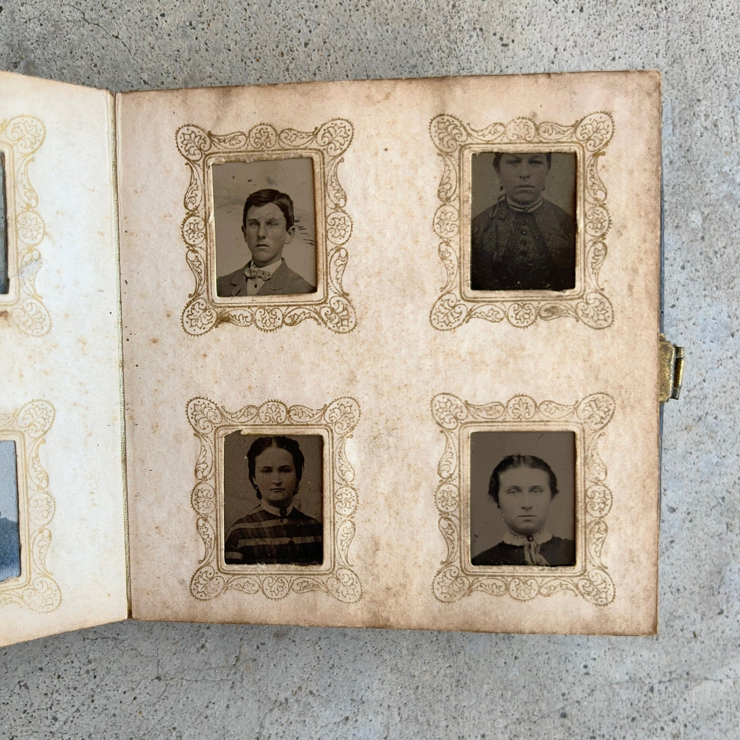 c. 1860s Miniature Gem Tintype Photo Album