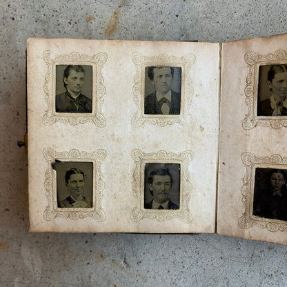 c. 1860s Miniature Gem Tintype Photo Album