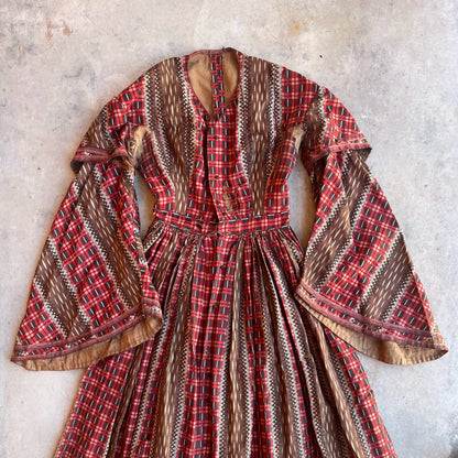 c. 1850s-1860s Wool Challis Dress