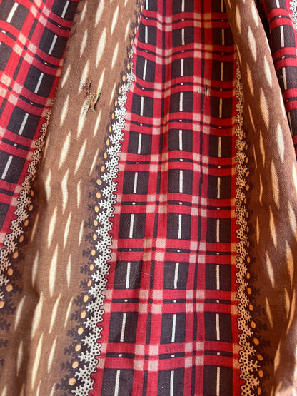 c. 1850s-1860s Wool Challis Dress