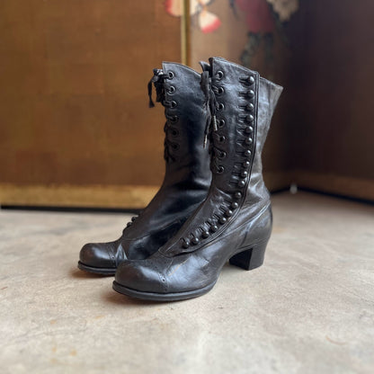 c. 1910s Side Button + Lace Up Boots | Study or Display