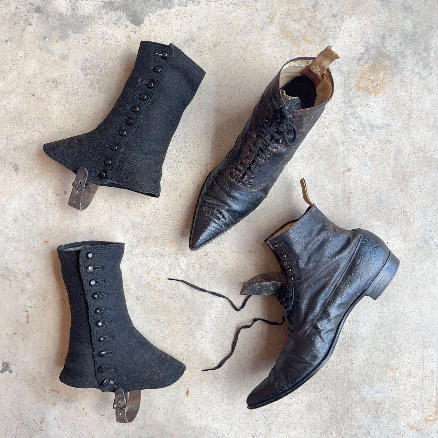 c. 1890s Men's Boots + Spats