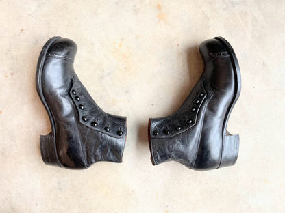 c. 1910s Side Button Boots | Approx Sz 7.5-8