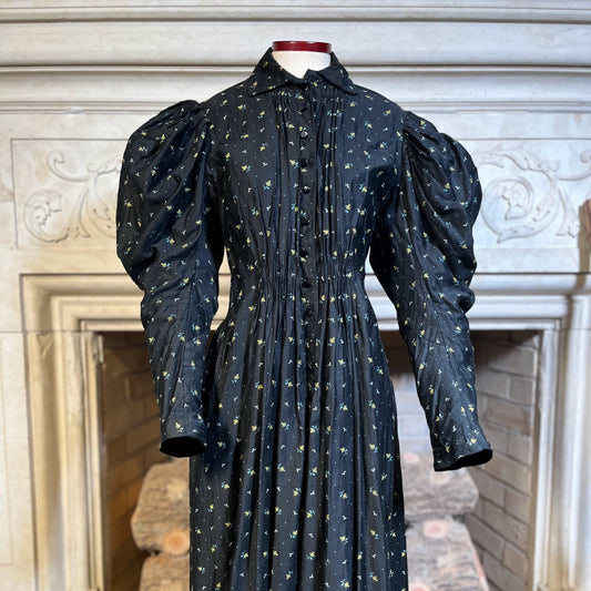 c. 1890s Cotton Wrapper Dress