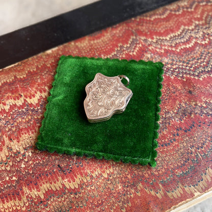 Mid-Late 19th c. Gilt Silver Carnelian Heart Locket