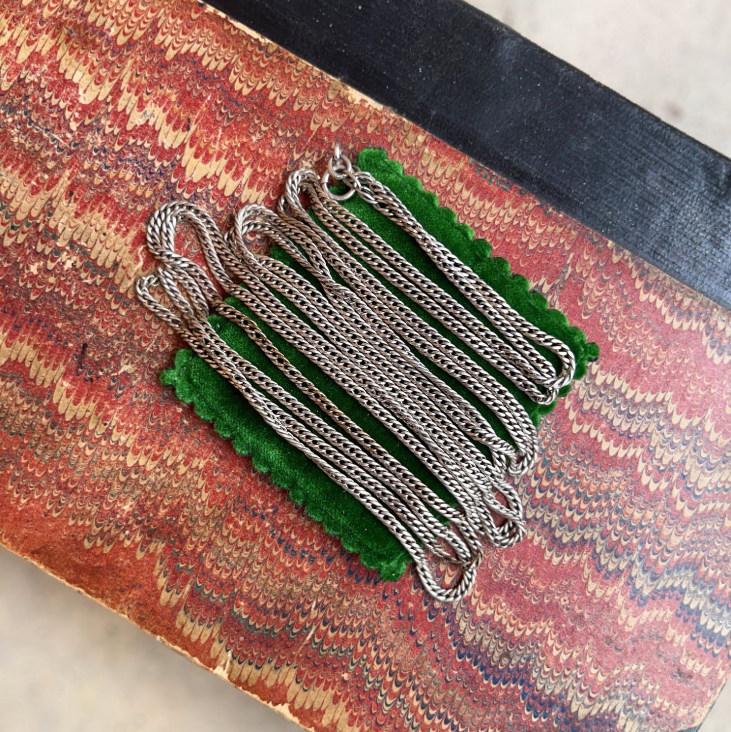RESERVED | c. 1890s-1900s Sterling Silver Long Guard Chain