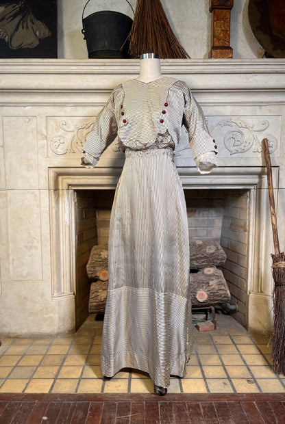 c. 1912 Silk Striped Dress