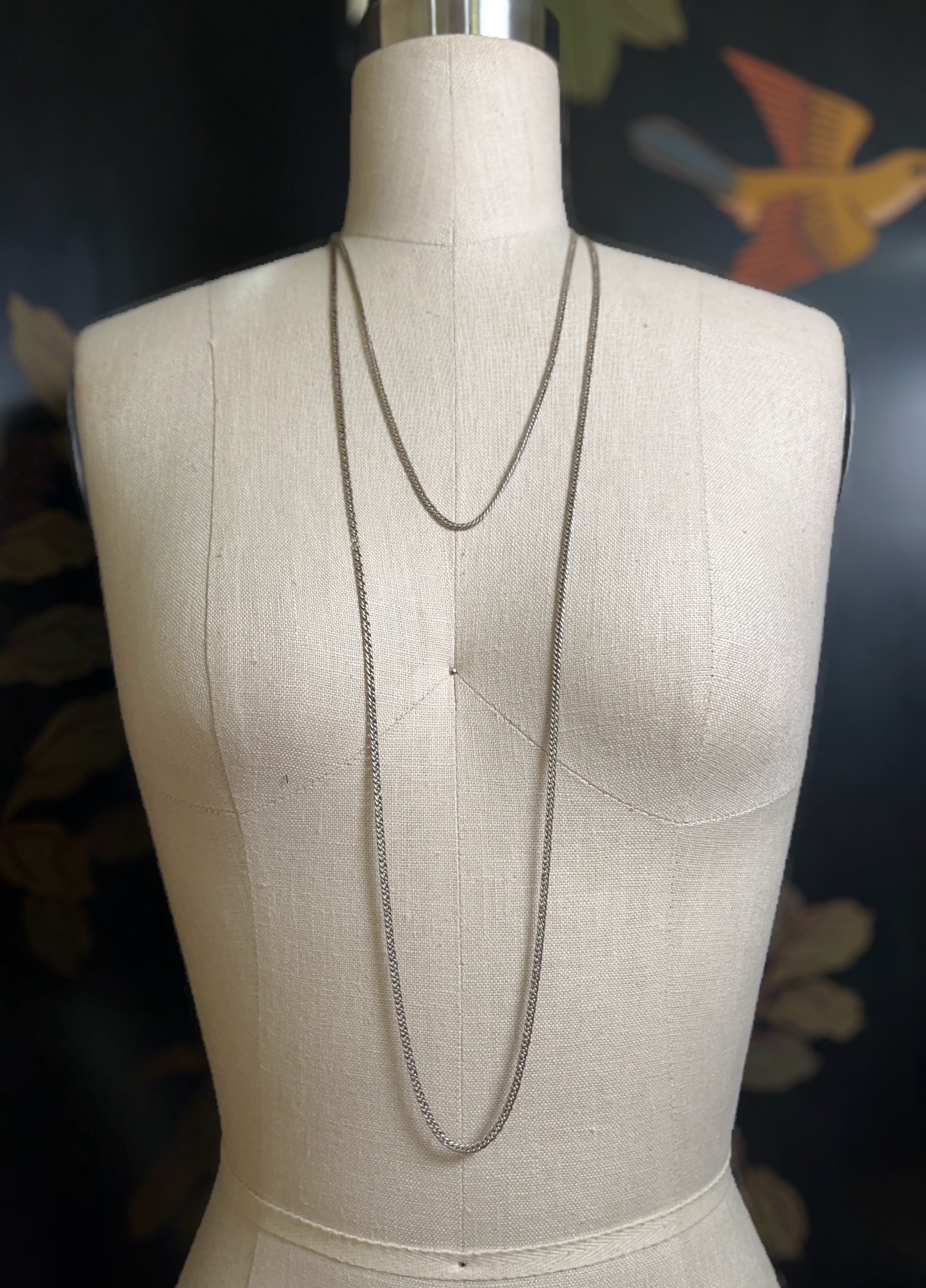 RESERVED | c. 1890s-1900s Sterling Silver Long Guard Chain