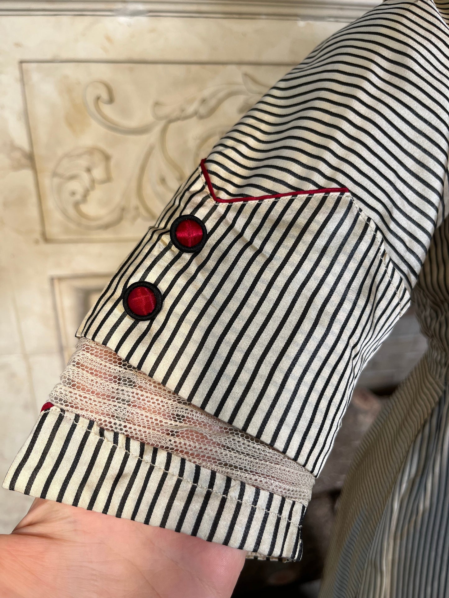 c. 1912 Silk Striped Dress