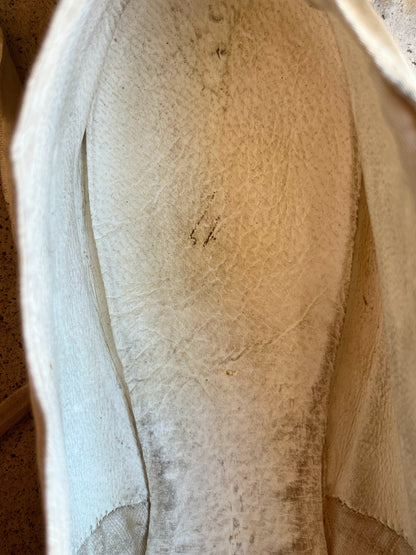 Early-Mid 19th c. Cream Silk Slippers