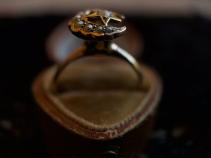 c. 1900s-1910s 10k Gold Celestial Conversion Ring