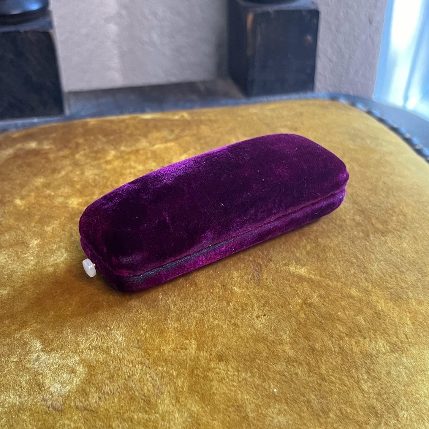 c. 1910s-1920s Silk Velvet Pin Box "The Mullen Boys"