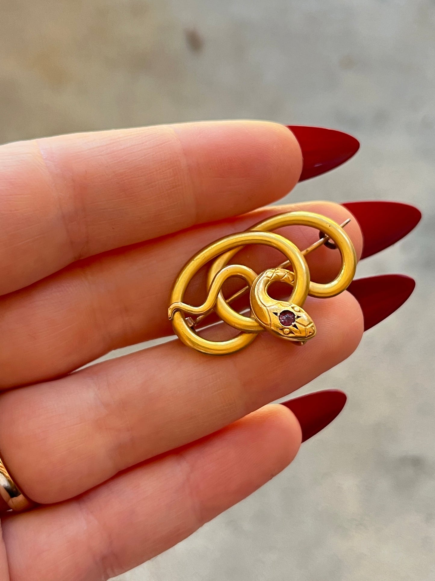 c. 1890s-1900s Rolled Gold Snake Brooch